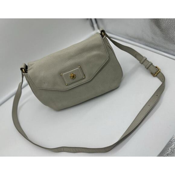 Marc‎ by Marc Jacobs Classic Q white pebble leather hobo crossbody tote bag - Picture 1 of 10